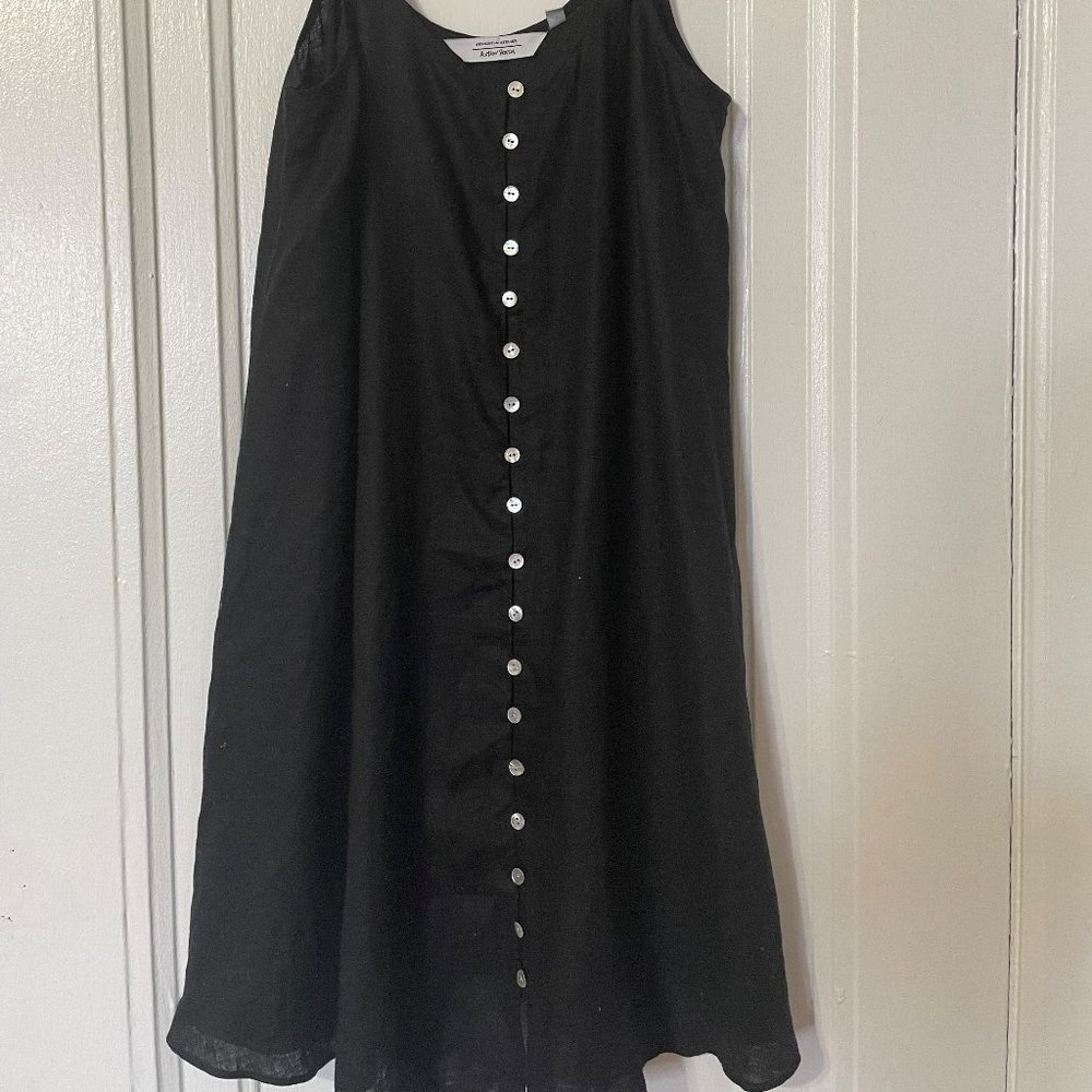 & Other Stories Black Linen Mini Dress